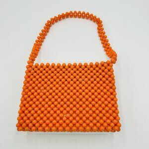 Vintage Lady Ellen Handbag British Hong Kong Beaded Orange